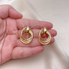 Gold Filled Ring — Stud Earring Hollow Design Polished 02. — alternate product view — SKU 155024 | Oro Laminado anillo — Stud Earring Hollow diseño pulido 02. — SKU 155024