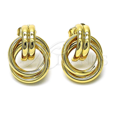 Oro Laminado Stud Earring, Gold Filled Style Hollow Design, Polished, Golden Finish, 02.196.0120 for wholesale, main product view