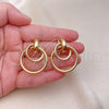 Gold Filled Ring — Stud Earring Hollow Design Diamond Cutting 02. — alternate product view — SKU 155026 | Oro Laminado anillo — Stud Earring Hollow diseño Diamond Cutting 02. — SKU 155026
