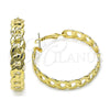 Oro Laminado Medium Hoop, Gold Filled Style Curb Design, Polished, Golden Finish, 02.196.0116.1.40