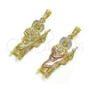 Oro Laminado Religious Pendant, Gold Filled Style San Judas Design, Diamond Cutting Finish, Golden Finish, 05.196.0006.1