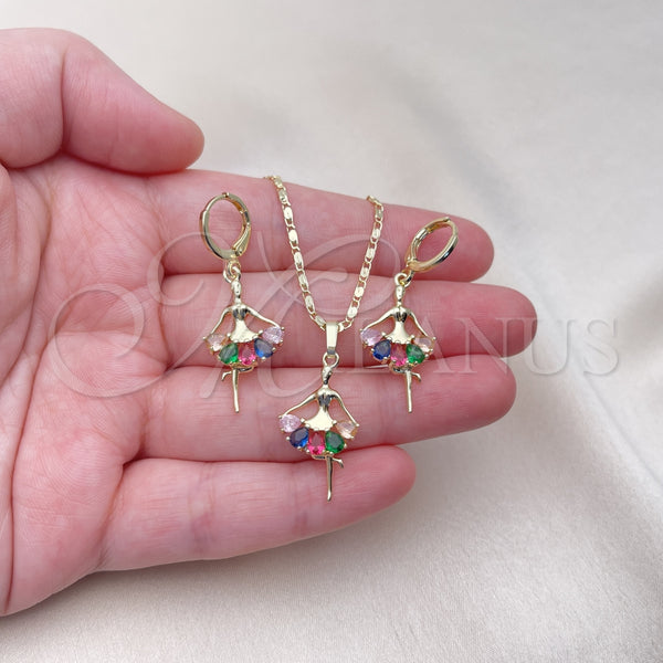 Gold Filled Ring — Earring and Pendant Adult Set Little Girl Design — alternate product view — SKU 155076 | Oro Laminado anillo — Earring and Pendant Adult Set Little Girl diseño — SKU 155076