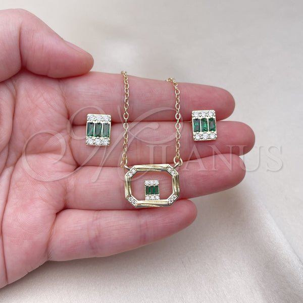 Gold Filled Ring — Earring and Pendant Adult Set Baguette Design with — alternate product view — SKU 155087 | Oro Laminado anillo — Earring and Pendant Adult Set Baguette diseño with — SKU 155087