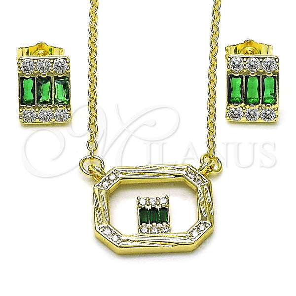 Gold Filled Ring — Earring and Pendant Adult Set Baguette Design with — main product view — SKU 155087 | Oro Laminado anillo — Earring and Pendant Adult Set Baguette diseño with — SKU 155087