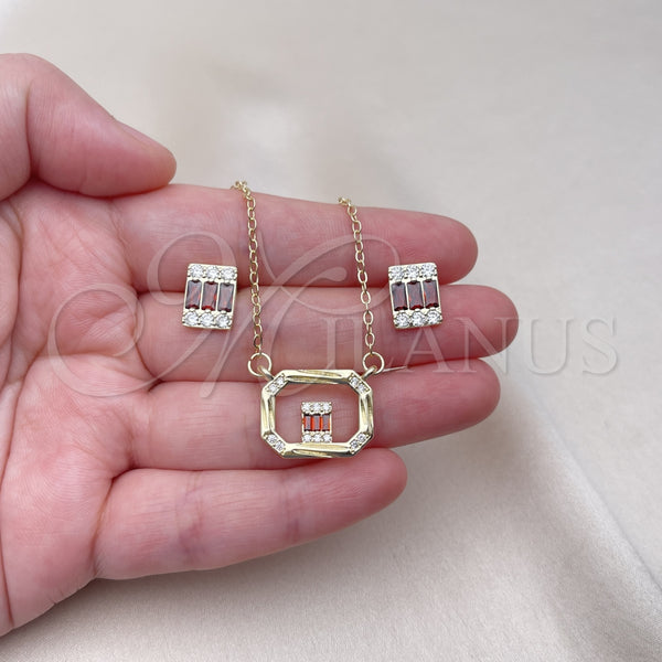 Gold Filled Ring — Earring and Pendant Adult Set Baguette Design with — alternate product view — SKU 155088 | Oro Laminado anillo — Earring and Pendant Adult Set Baguette diseño with — SKU 155088