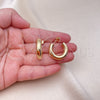 Oro Laminado Small Hoop, Gold Filled Style Hollow Design, Polished, Golden Finish, 02.163.0312.25
