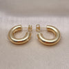 Oro Laminado Small Hoop, Gold Filled Style Hollow Design, Polished, Golden Finish, 02.163.0312.25