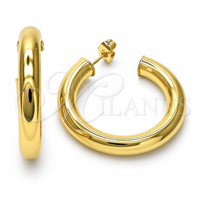 Oro Laminado Medium Hoop, Gold Filled Style Polished, Golden Finish, 02.163.0312.40