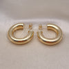 Oro Laminado Medium Hoop, Gold Filled Style Hollow Design, Polished, Golden Finish, 02.163.0313.35