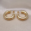 Oro Laminado Medium Hoop, Gold Filled Style Hollow Design, Polished, Golden Finish, 02.163.0313.35