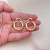 Oro Laminado Small Hoop, Gold Filled Style Hollow Design, Polished, Golden Finish, 02.163.0314.25