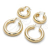 Oro Laminado Small Hoop, Gold Filled Style Hollow Design, Polished, Golden Finish, 02.163.0314.25