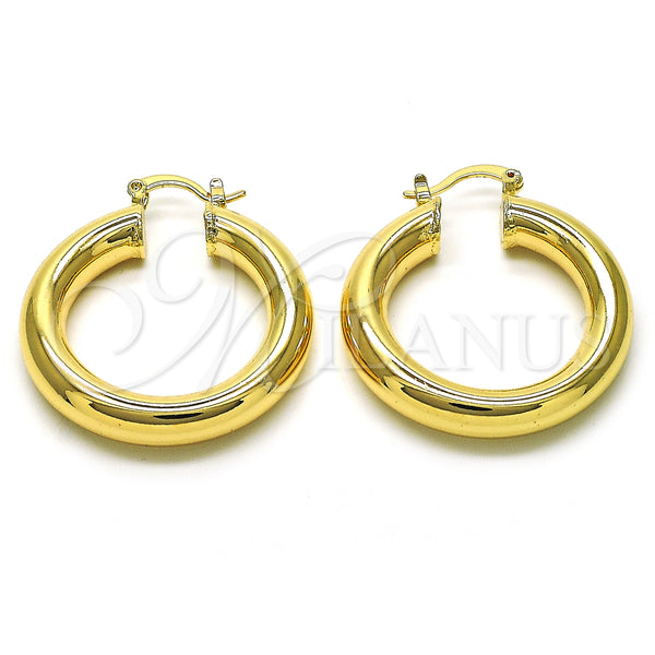 Gold Filled Hoop Earrings — Small Hoop Hollow Design Polished 02. — main product view — SKU 155104 | Oro Laminado aretes de aro — aro pequeño Hollow diseño pulido 02. — SKU 155104