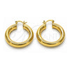 Oro Laminado Small Hoop, Gold Filled Style Hollow Design, Polished, Golden Finish, 02.163.0314.35