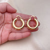 Oro Laminado Medium Hoop, Gold Filled Style Hollow Design, Polished, Golden Finish, 02.163.0315.30