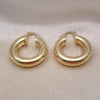 Oro Laminado Medium Hoop, Gold Filled Style Hollow Design, Polished, Golden Finish, 02.163.0315.30
