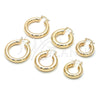 Oro Laminado Medium Hoop, Gold Filled Style Hollow Design, Polished, Golden Finish, 02.163.0315.30