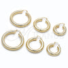 Oro Laminado Medium Hoop, Gold Filled Style Hollow Design, Diamond Cutting Finish, Golden Finish, 02.163.0316.30