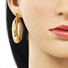 Oro Laminado Medium Hoop, Gold Filled Style Hollow Design, Diamond Cutting Finish, Golden Finish, 02.163.0145.40
