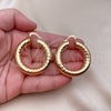 Oro Laminado Medium Hoop, Gold Filled Style Hollow Design, Diamond Cutting Finish, Golden Finish, 02.163.0145.40