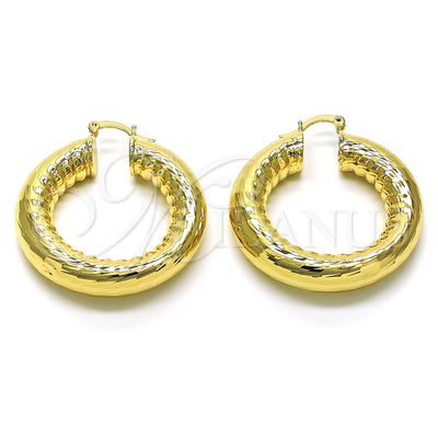 Gold Filled Hoop Earrings — Medium Hoop Hollow Design Diamond Cutting 02. for wholesale, main product view