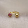 Oro Laminado Multi Stone Ring, Gold Filled Style Ball Design, with Ruby Micro Pave, Polished, Golden Finish, 01.341.0131.1 (One size fits all)