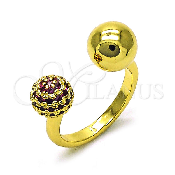 Gold Filled Ring — Multi Stone Ring Ball Design with Ruby Micro — main product view — SKU 155123 | Oro Laminado anillo — Multi Stone Ring Ball diseño with Ruby Micro — SKU 155123