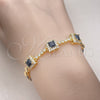 Oro Laminado Fancy Bracelet, Gold Filled Style with White and Black Cubic Zirconia, Polished, Golden Finish, 03.283.0307.1.07 (05 MM Thickness, 7 Inches Length)