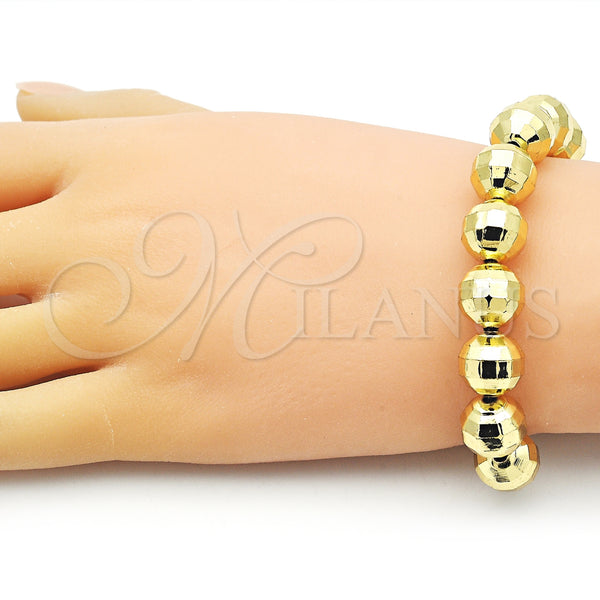 Gold Filled Bracelet — Adjustable Bolo Bracelet Ball and Disco Design with — alternate product view — SKU 155130 | Oro Laminado brazalete — Adjustable Bolo Bracelet Ball and Disco diseño with — SKU 155130
