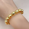 Oro Laminado Adjustable Bolo Bracelet, Gold Filled Style Ball and Disco Design, with White Cubic Zirconia, Diamond Cutting Finish, Golden Finish, 03.368.0096.11 (12 MM Thickness, 11 Inches Length)