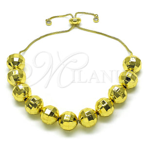 Gold Filled Bracelet — Adjustable Bolo Bracelet Ball and Disco Design with — main product view — SKU 155130 | Oro Laminado brazalete — Adjustable Bolo Bracelet Ball and Disco diseño with — SKU 155130