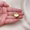 Oro Laminado Fancy Pendant, Gold Filled Style Heart Design, Polished, Golden Finish, 05.368.0001