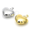 Oro Laminado Fancy Pendant, Gold Filled Style Heart Design, Polished, Rhodium Finish, 05.368.0003.1