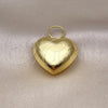 Oro Laminado Fancy Pendant, Gold Filled Style Heart and Hollow Design, Polished, Golden Finish, 05.368.0005