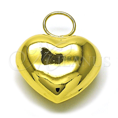 Oro Laminado Fancy Pendant, Gold Filled Style Heart and Hollow Design, Polished, Golden Finish, 05.368.0005