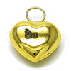 Oro Laminado Fancy Pendant, Gold Filled Style Heart and Hollow Design, Polished, Golden Finish, 05.368.0005
