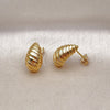 Gold Filled Ring — Stud Earring Teardrop Design Diamond Cutting 02. — alternate product view — SKU 155145 | Oro Laminado anillo — Stud Earring Teardrop diseño Diamond Cutting 02. — SKU 155145