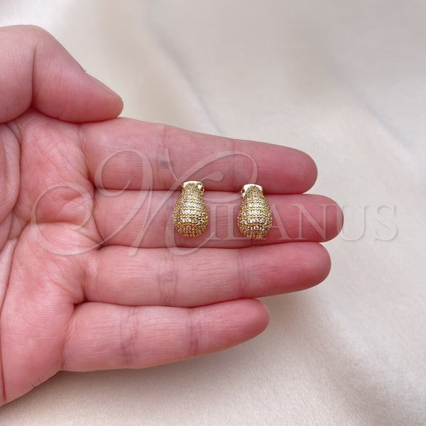 Gold Filled Ring — Stud Earring Teardrop Design with White Micro Pave — main product view — SKU 155148 | Oro Laminado anillo — Stud Earring Teardrop diseño with blanco Micro Pave — SKU 155148