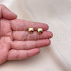 Oro Laminado Stud Earring, Gold Filled Style Polished, Golden Finish, 02.342.0331