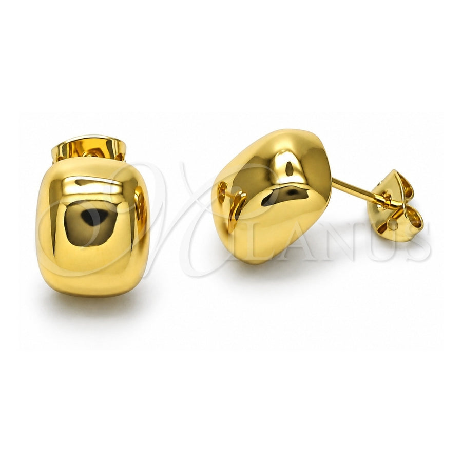 Oro Laminado Stud Earring, Gold Filled Style Polished, Golden Finish, 02.342.0332