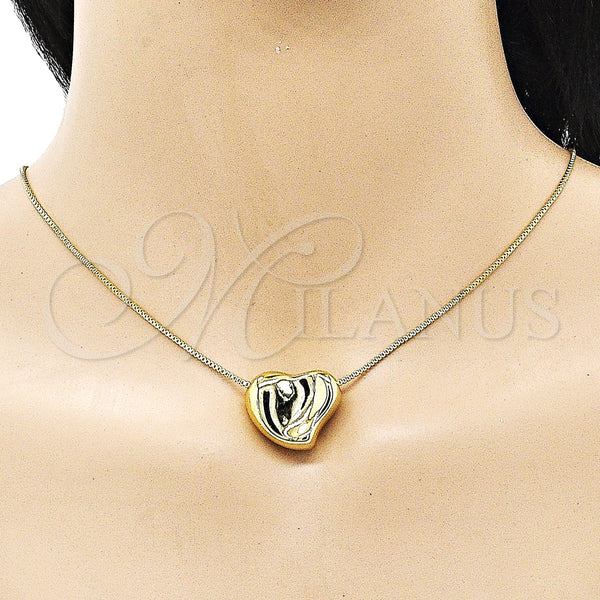 Gold Filled Necklace — Pendant Necklace Heart and Hollow Design Polished 04. — alternate product view — SKU 155166 | Oro Laminado collar — Pendant Necklace corazón and Hollow diseño pulido 04. — SKU 155166