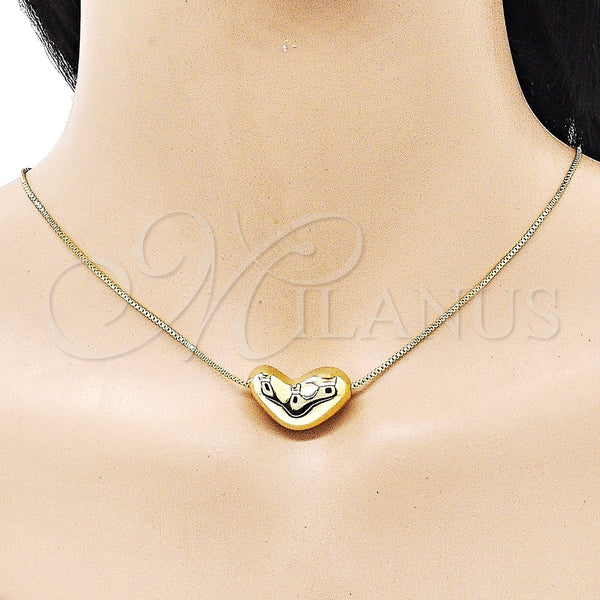 Gold Filled Necklace — Pendant Necklace Heart Design Polished 04. 01 MM — alternate product view — SKU 155167 | Oro Laminado collar — Pendant Necklace corazón diseño pulido 04. 01 MM — SKU 155167