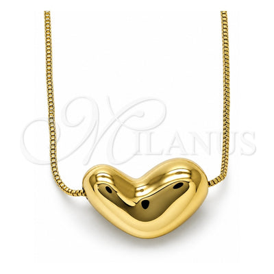 Oro Laminado Pendant Necklace, Gold Filled Style Heart Design, Polished, Golden Finish, 04.213.0311.18 (01 MM Thickness, 18 Inches Length)