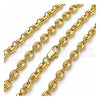 Oro Laminado Fancy Necklace, Gold Filled Style Puff Mariner Design, Polished, Golden Finish, 03.213.0234.24 (06 MM Thickness, 24 Inches Length)