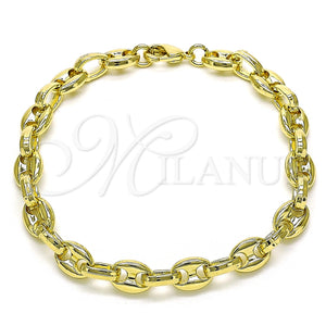 Gold Filled Bracelet — Fancy Bracelet Puff Mariner Design Polished 03. 07 — main product view — SKU 155174 | Oro Laminado brazalete — elegante Bracelet Puff Mariner diseño pulido 03. 07 — SKU 155174