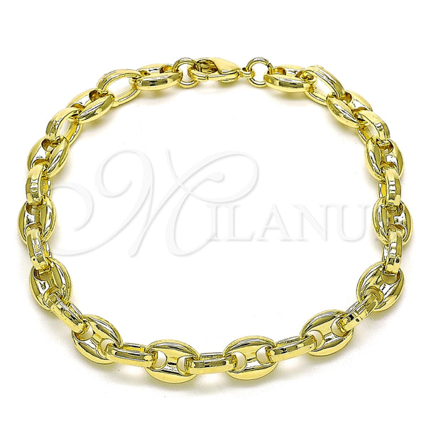 Gold Filled Bracelet — Fancy Bracelet Puff Mariner Design Polished 03. 07 — main product view — SKU 155174 | Oro Laminado brazalete — elegante Bracelet Puff Mariner diseño pulido 03. 07 — SKU 155174