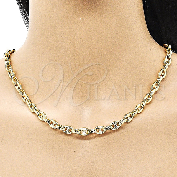 Gold Filled Necklace — Fancy Necklace Puff Mariner Design Polished 03. 07 — alternate product view — SKU 155175 | Oro Laminado collar — elegante Necklace Puff Mariner diseño pulido 03. 07 — SKU 155175