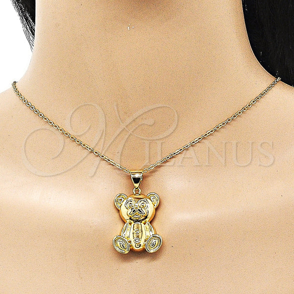 Gold Filled Pendant — Fancy Pendant Teddy Bear Design Polished 05. — alternate product view — SKU 155179 | Oro Laminado dije — elegante Pendant Teddy Bear diseño pulido 05. — SKU 155179