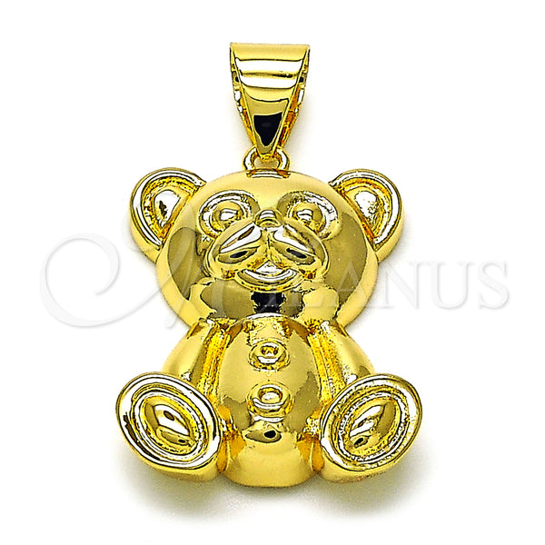 Gold Filled Pendant — Fancy Pendant Teddy Bear Design Polished 05. — main product view — SKU 155179 | Oro Laminado dije — elegante Pendant Teddy Bear diseño pulido 05. — SKU 155179
