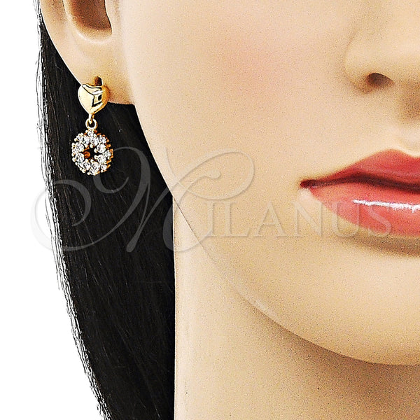 Gold Filled Ring — Dangle Earring Heart Design with White Cubic Zirconia — alternate product view — SKU 155191 | Oro Laminado anillo — Dangle Earring corazón diseño with blanco Cubic Zirconia — SKU 155191